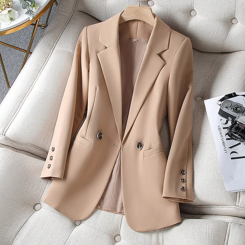 Fashion Korean Long Sleeve Blazers Woman Jacket