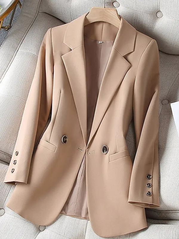 Fashion Korean Long Sleeve Blazers Woman Jacket
