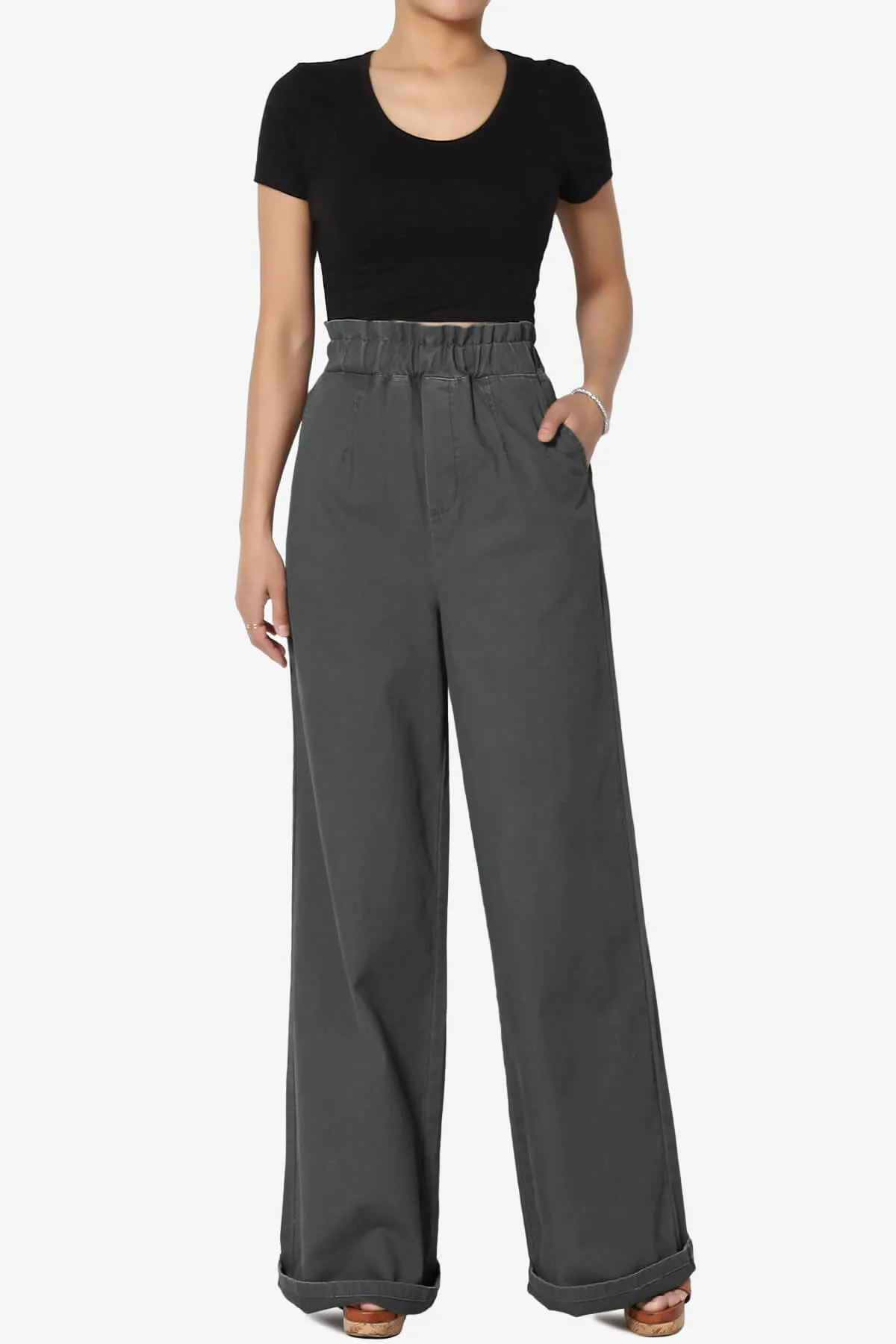 Fateful Twill High Waist Wide Leg Pants