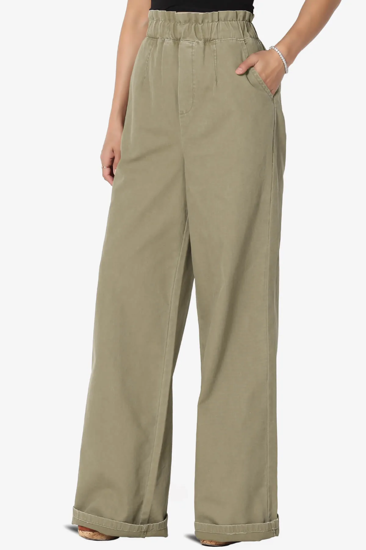 Fateful Twill High Waist Wide Leg Pants