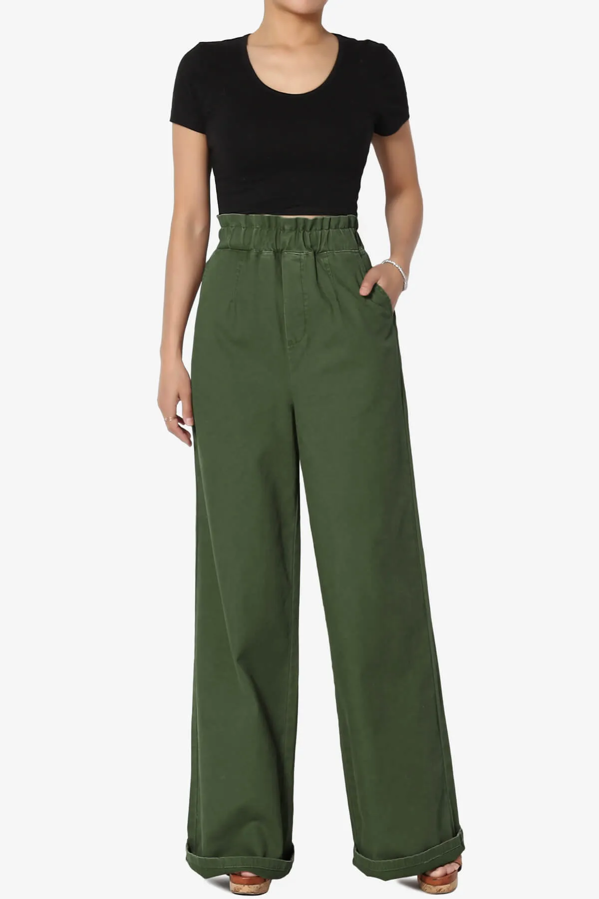 Fateful Twill High Waist Wide Leg Pants