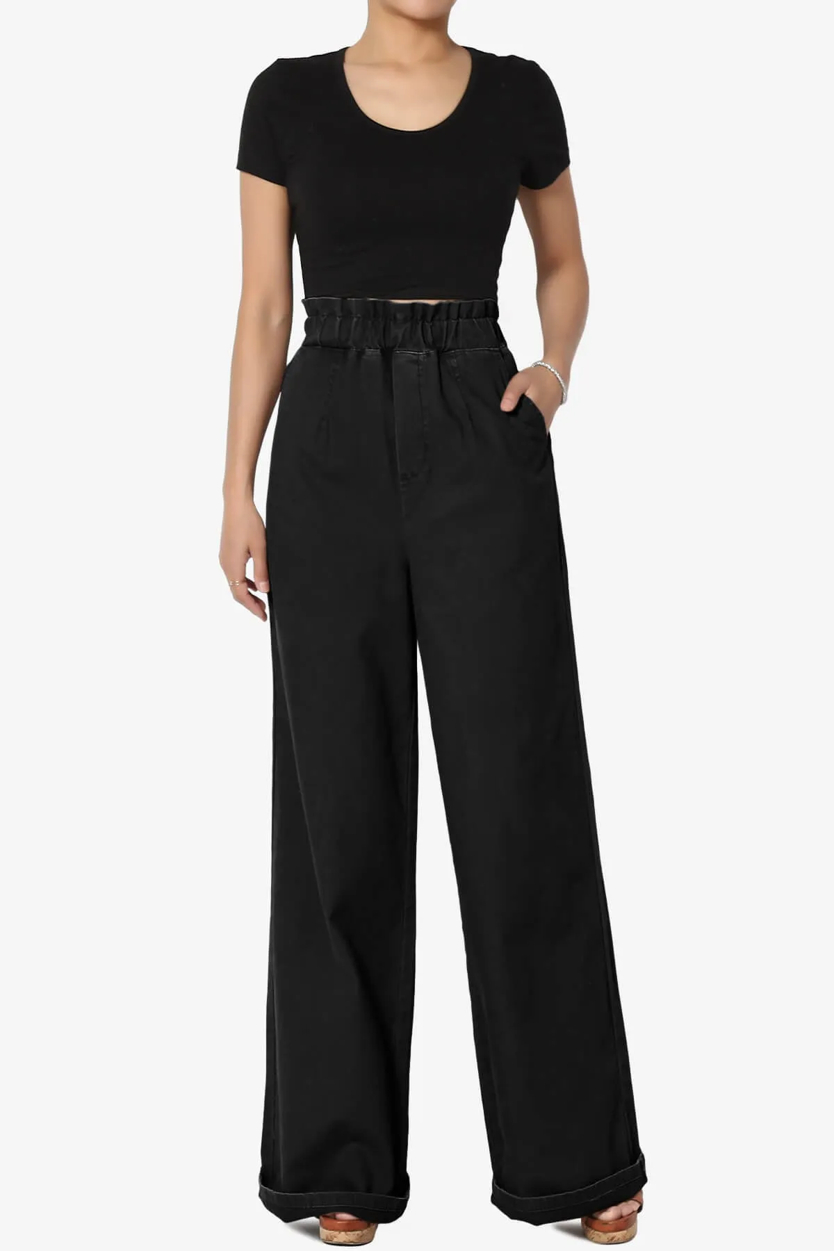 Fateful Twill High Waist Wide Leg Pants