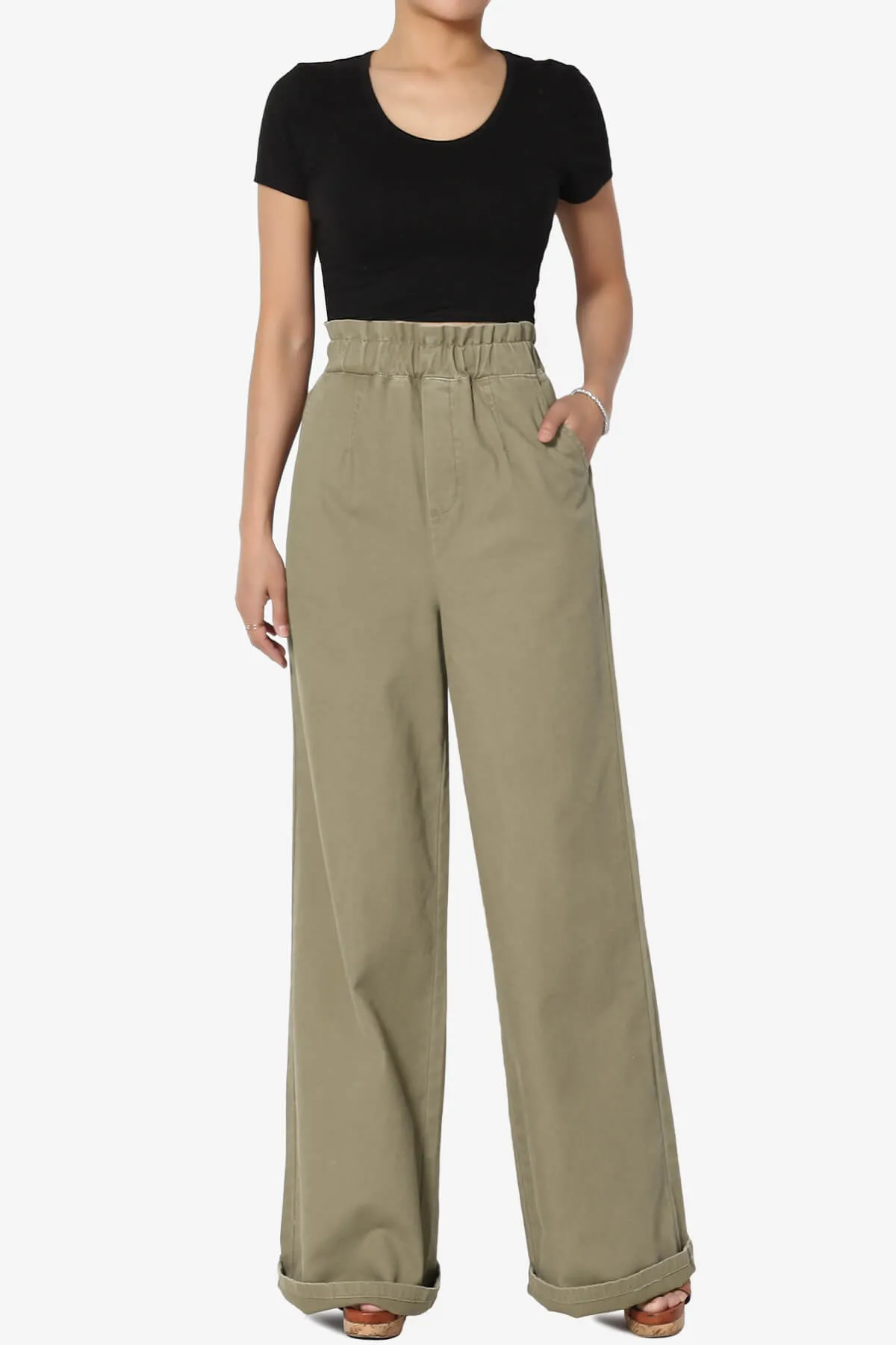 Fateful Twill High Waist Wide Leg Pants