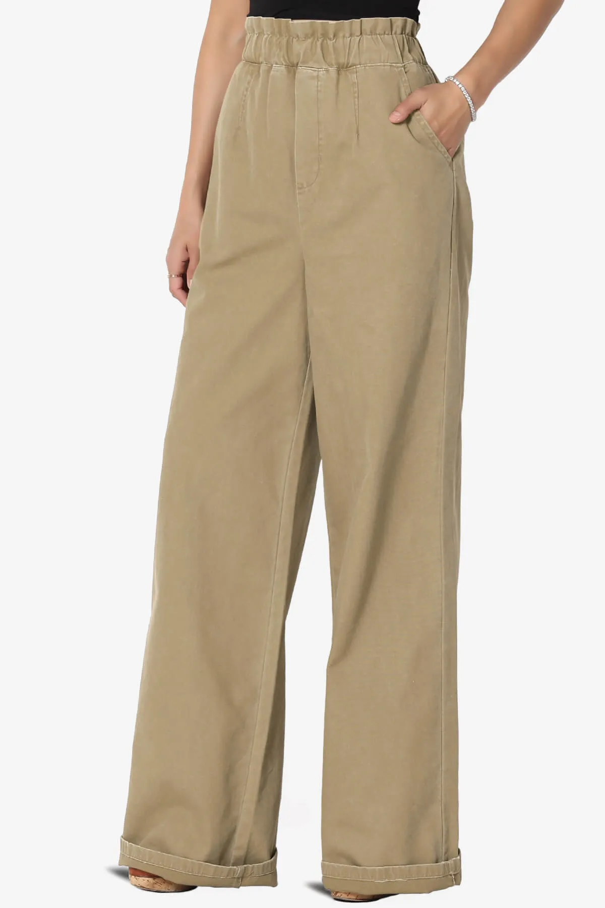Fateful Twill High Waist Wide Leg Pants