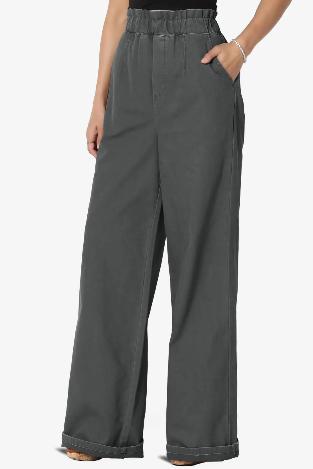 Fateful Twill High Waist Wide Leg Pants