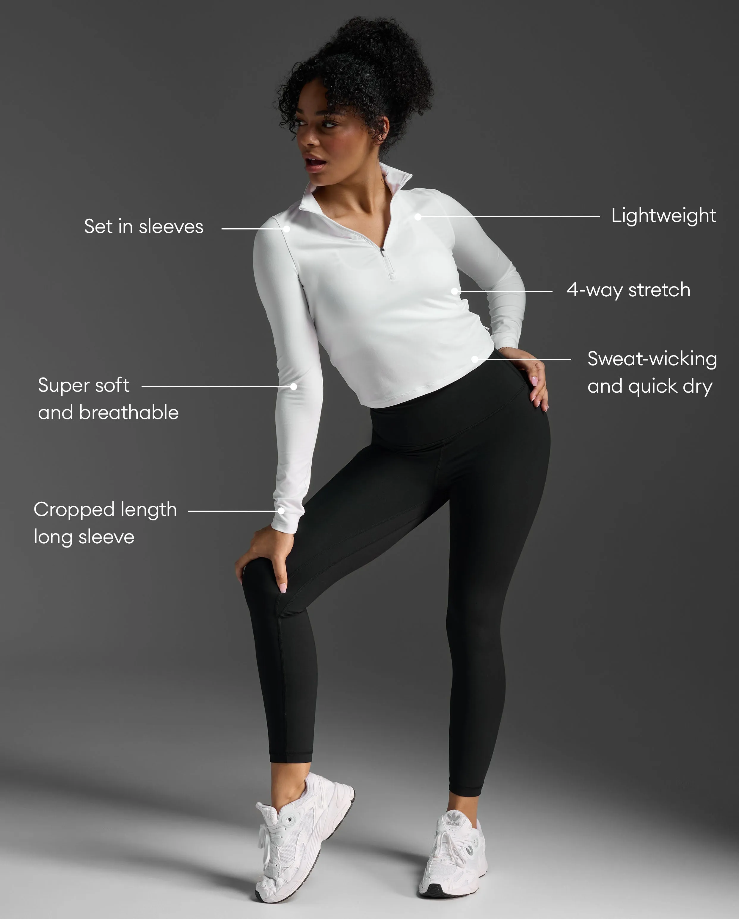 Flex Crop 1/2 Zip Long Sleeve