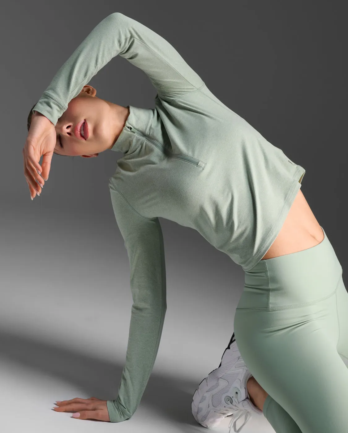 Flex Crop 1/2 Zip Long Sleeve