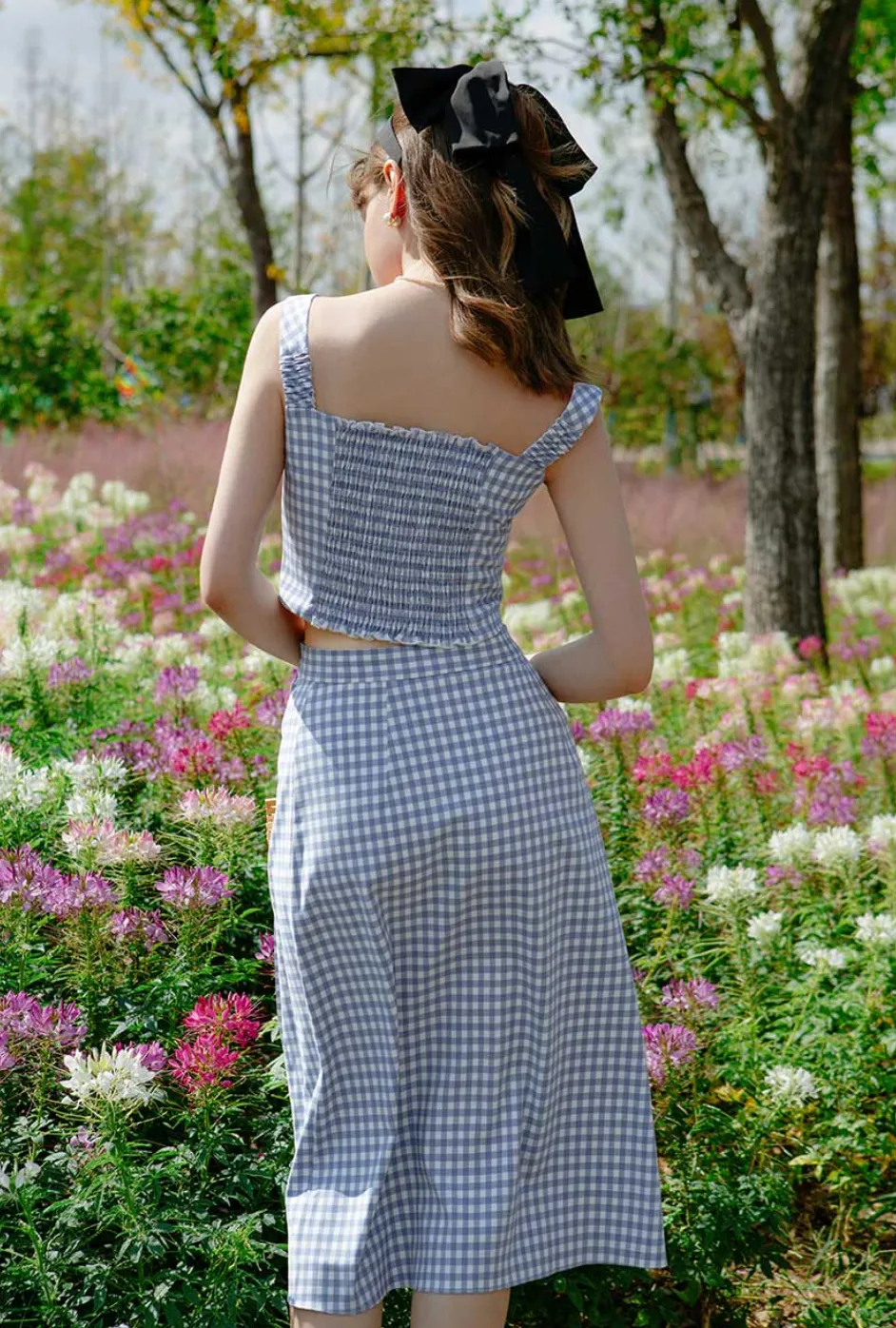 Flynn Two-Piece Set - Blue Gingham