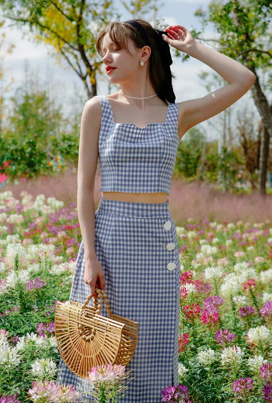 Flynn Two-Piece Set - Blue Gingham