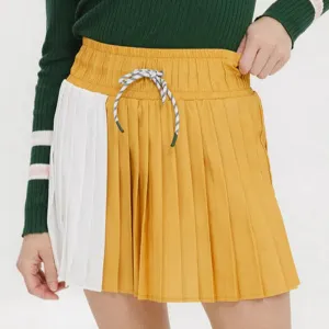 Fore All Rose Pleated Skort  - Mustard