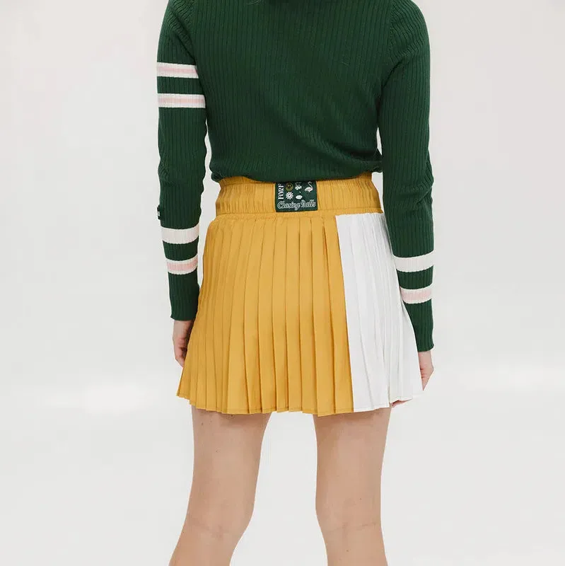 Fore All Rose Pleated Skort  - Mustard