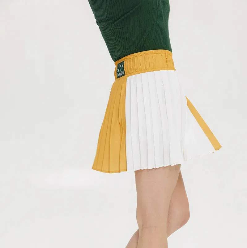 Fore All Rose Pleated Skort  - Mustard