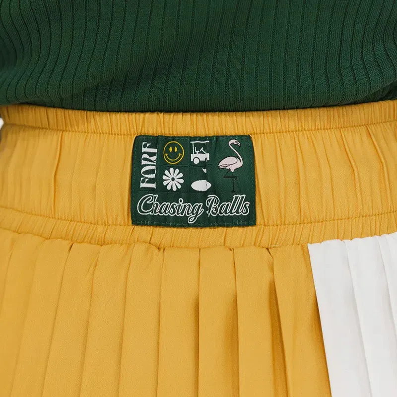 Fore All Rose Pleated Skort  - Mustard