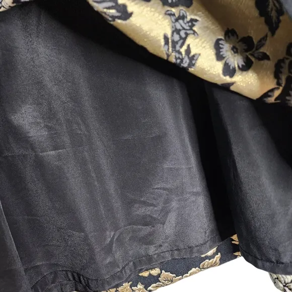 Garcia women's black/gold floral midi skirt size L