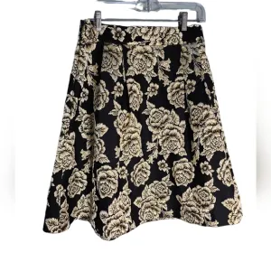 Garcia women's black/gold floral midi skirt size L
