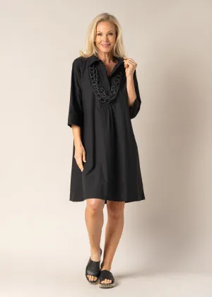 Genevieve Cotton Dress in Onyx