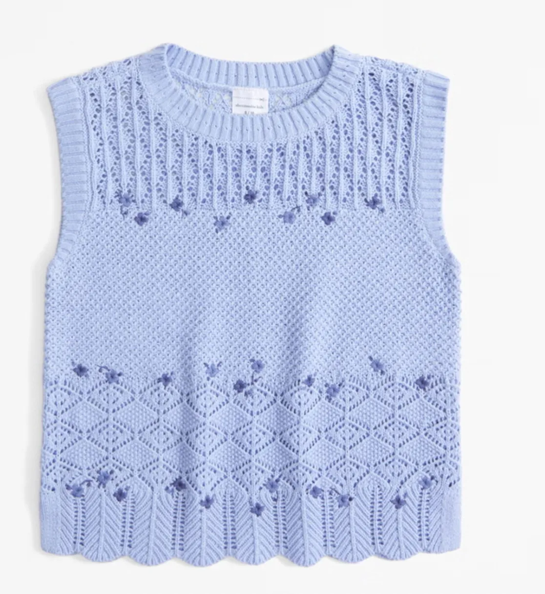 Girls Cropped Crochet Vest