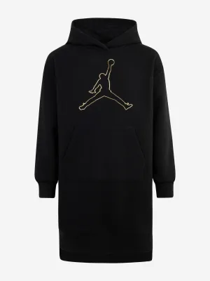 Girls Hooded Sweater Dress in Black