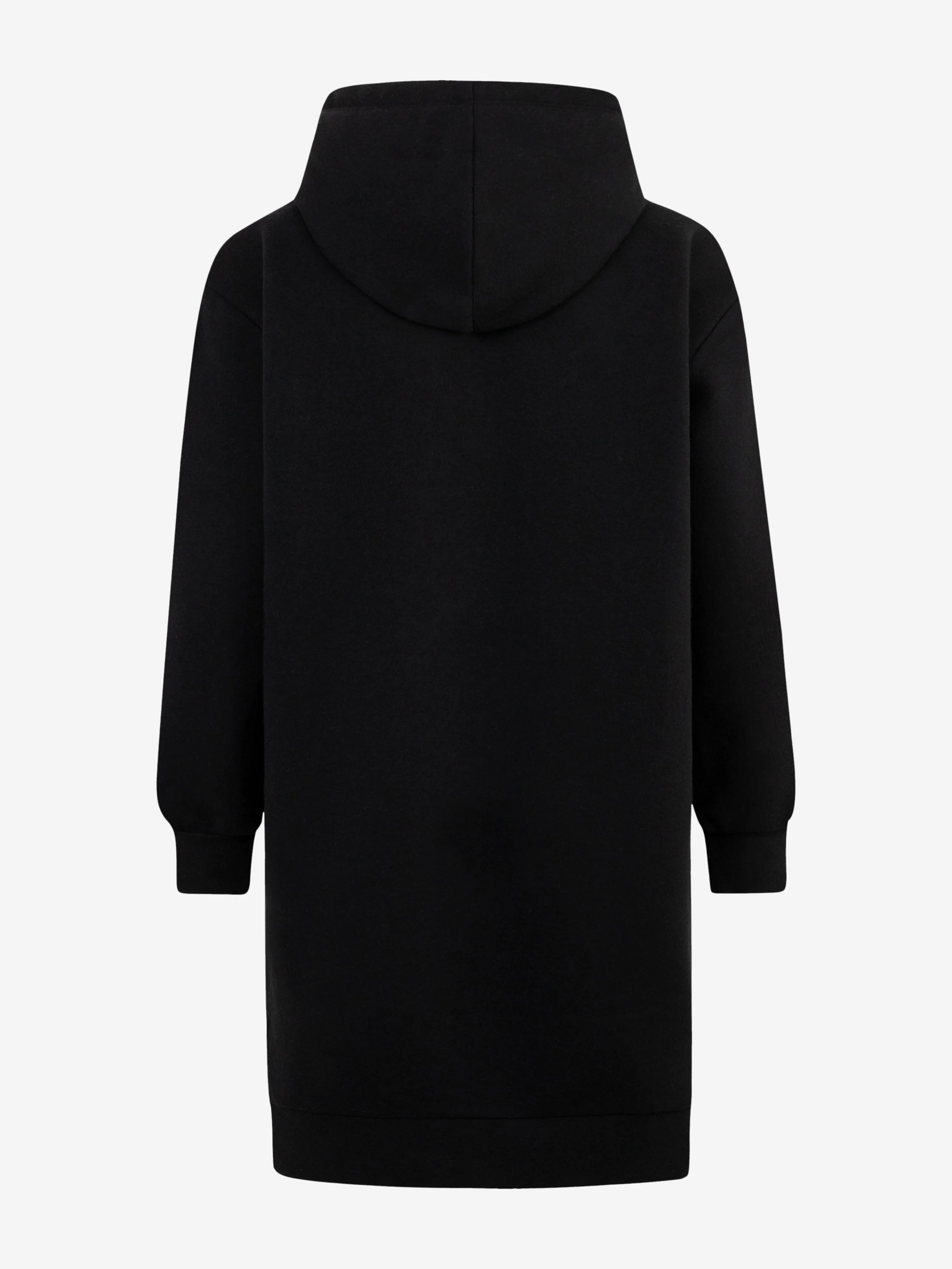 Girls Hooded Sweater Dress in Black