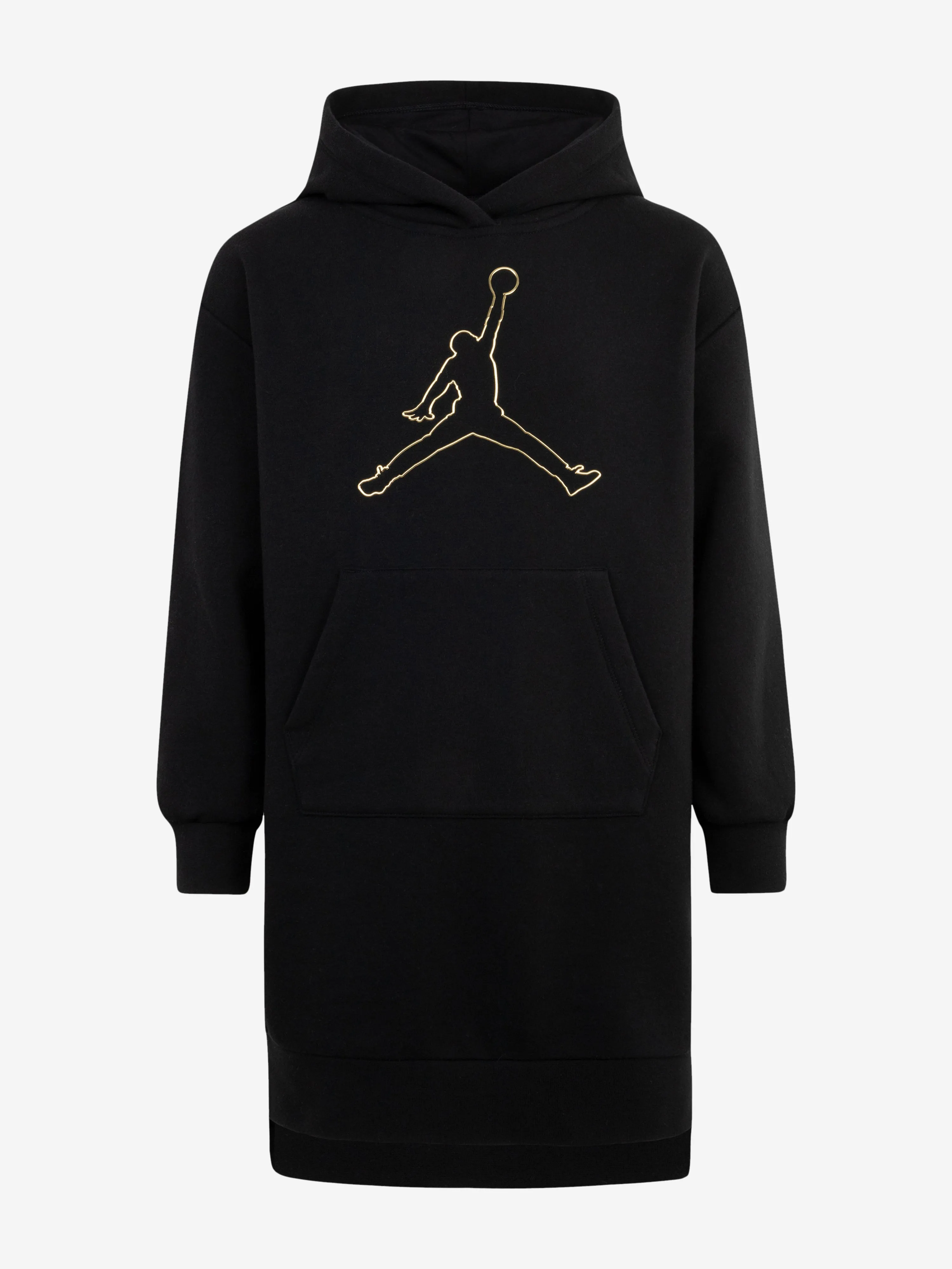 Girls Hooded Sweater Dress in Black