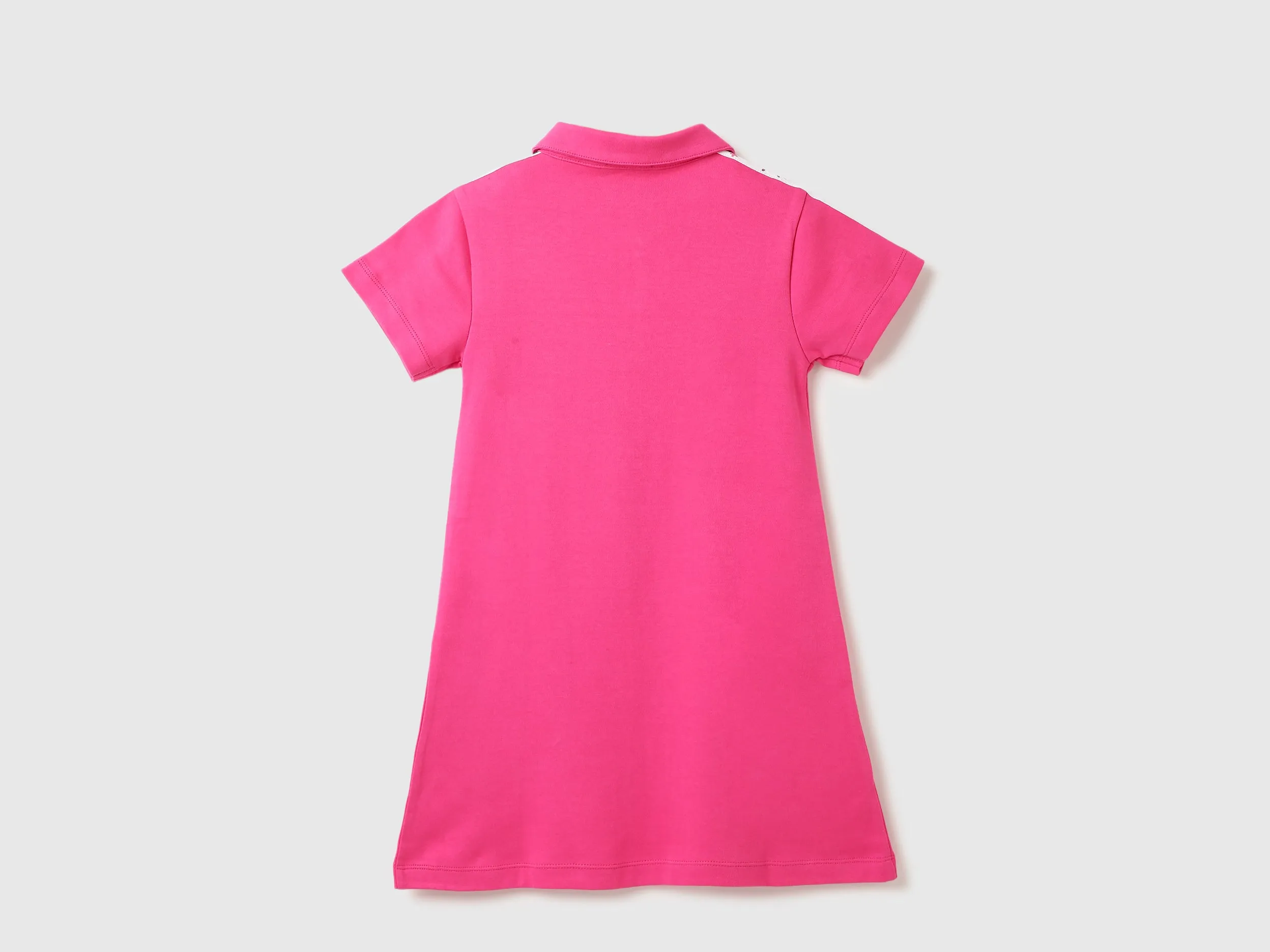 Girls Solid Polo Collar Dress
