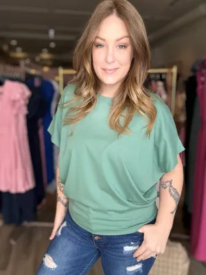 Green Dolman Sleeve Top