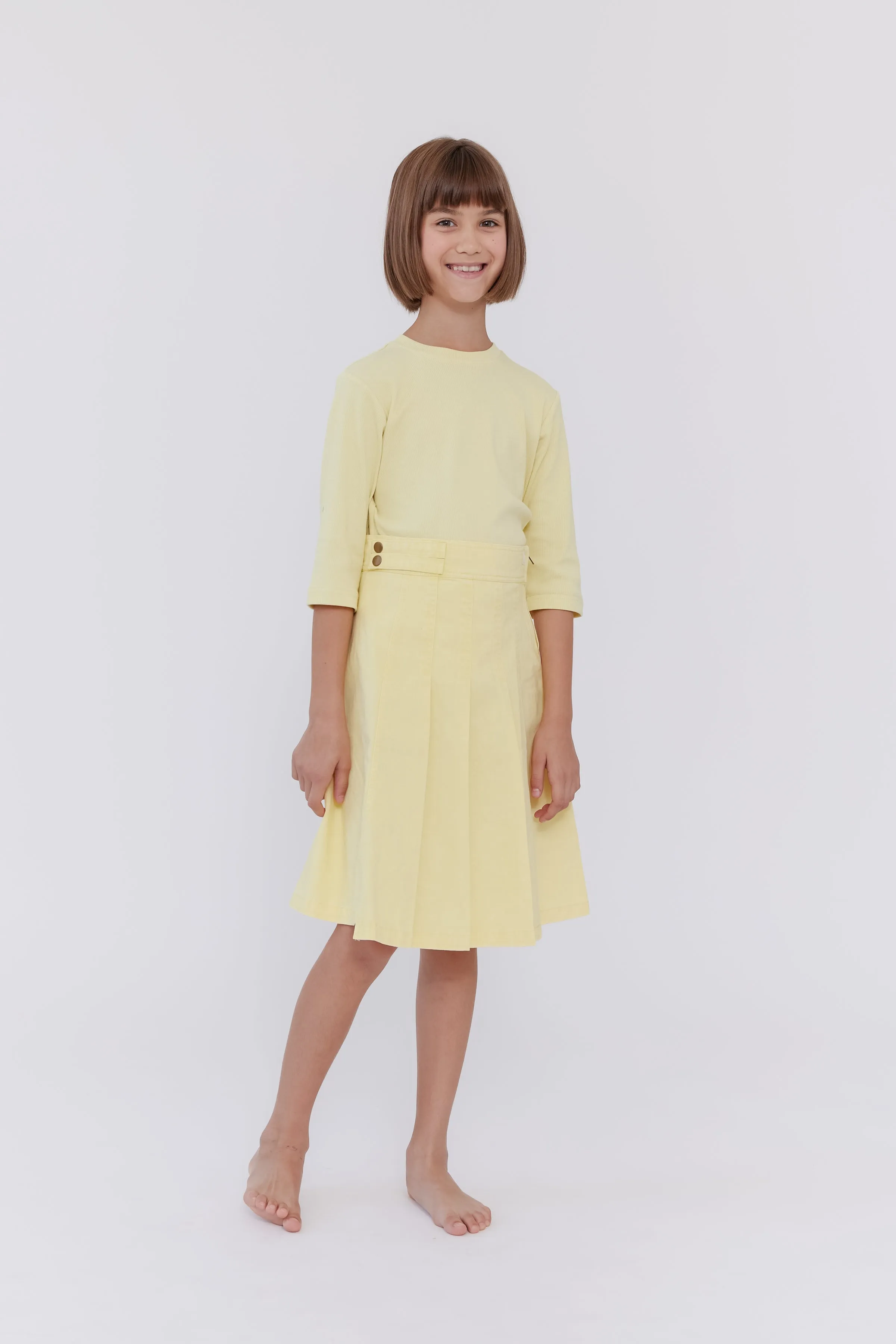 Half pleat yellow skirt by Crew Kids