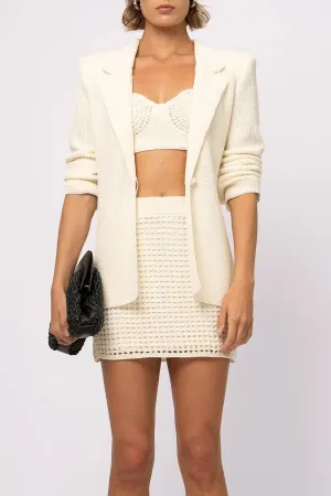 Hanna Knit Blazer in Ivory