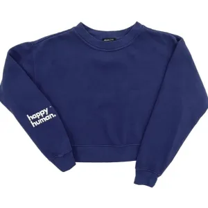 Happy Human Cropped Sweatshirt | Navy | Women & Youth 10 