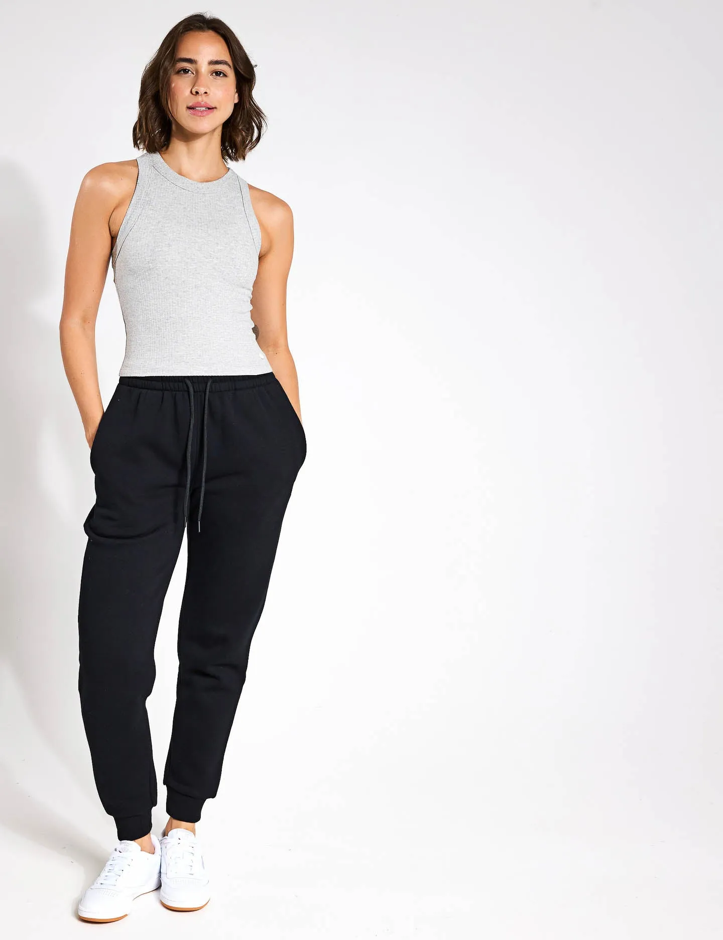 Harmony Ribbed Tank - Grey Marl
