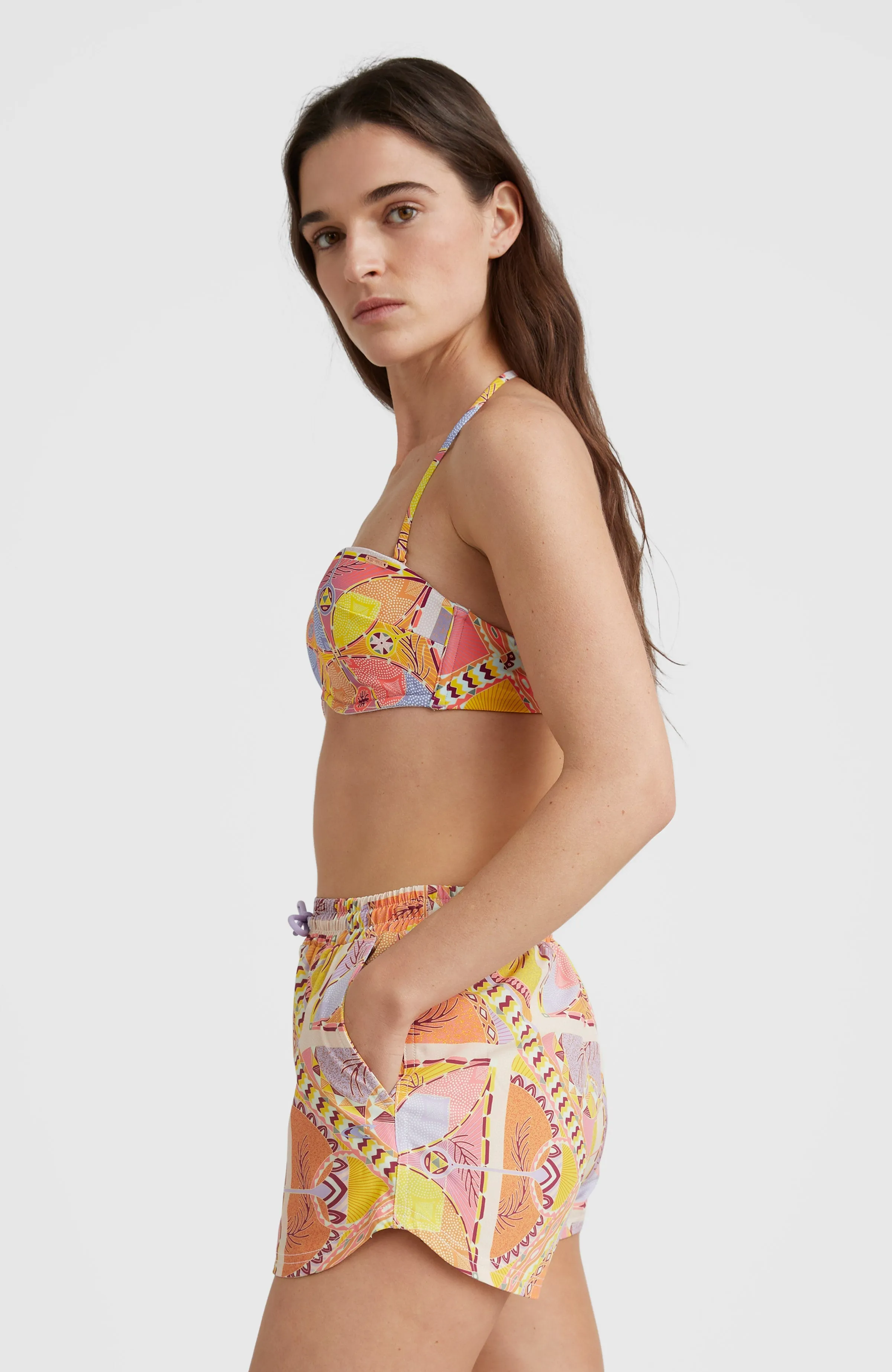 Havaa Bikini Oberteil | Yellow Scarf Print