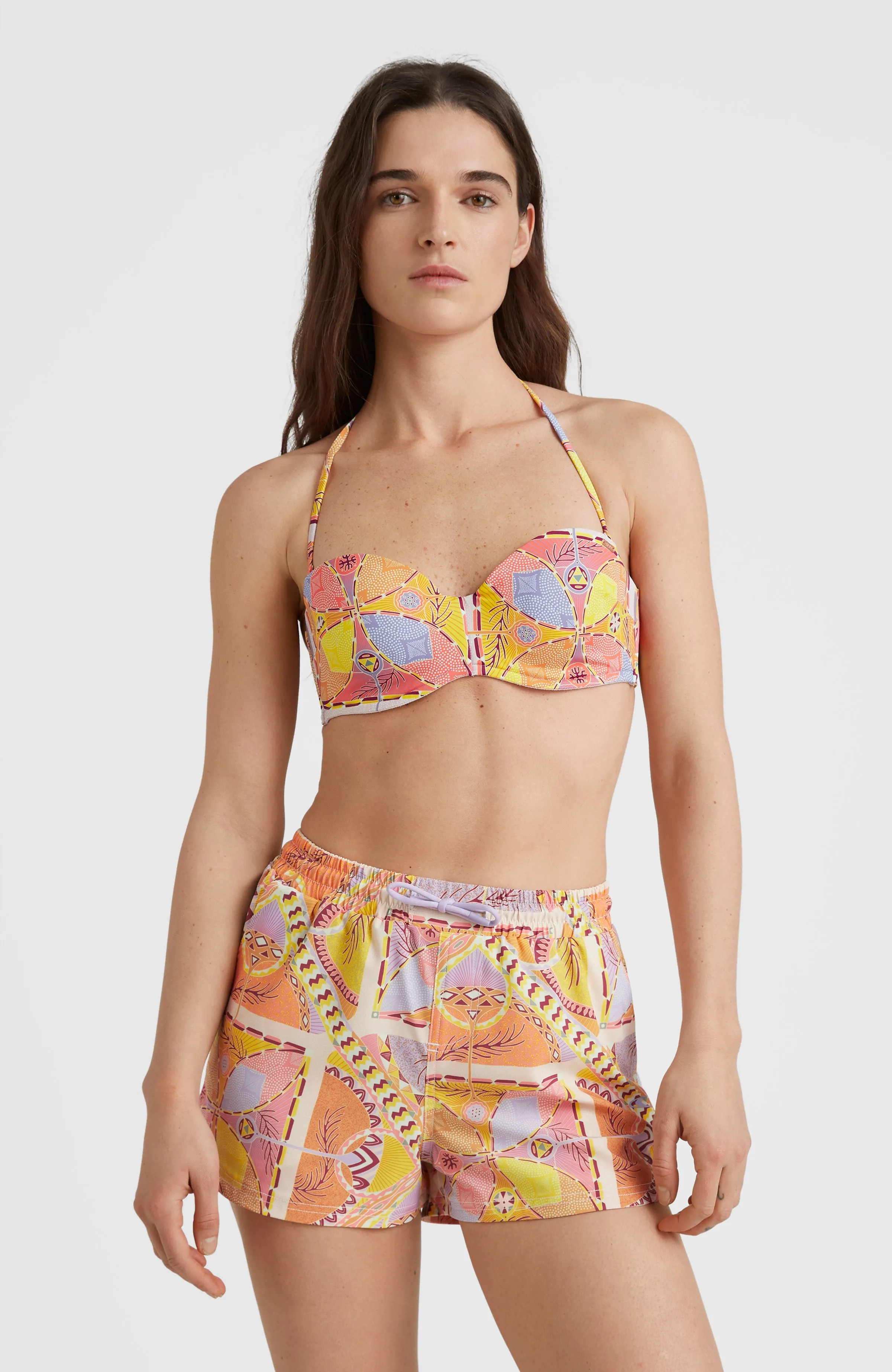 Havaa Bikini Oberteil | Yellow Scarf Print