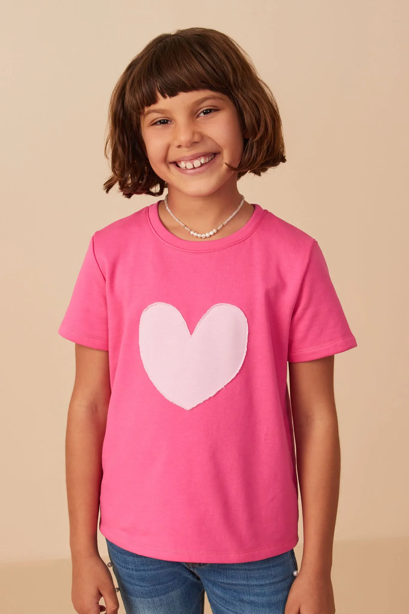 Heart Patch Contrast Band T Shirt