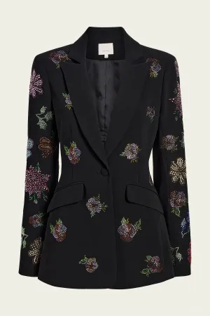Heatset Pansy Garden Cheyenne Blazer in Black Multi