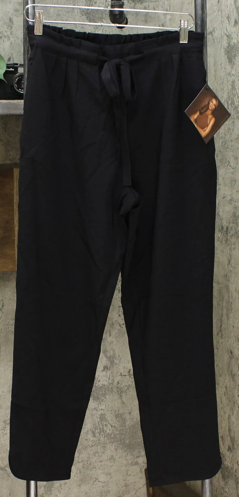 IMAN Women's Boho Chic Tie Waist Ankle Pants With Pockets