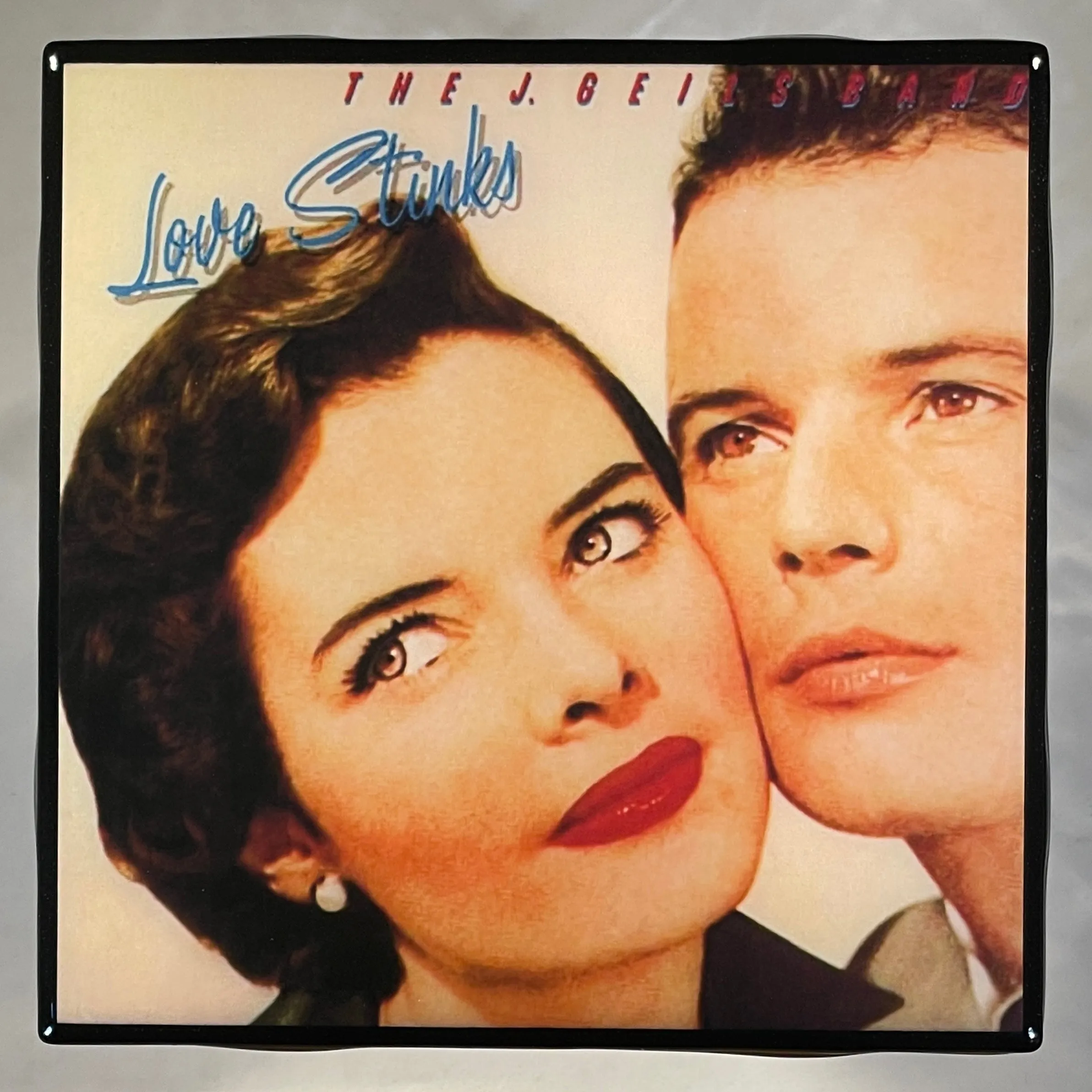 J. GEILS BAND Love Stinks Record Cover Ceramic Tile Coaster
