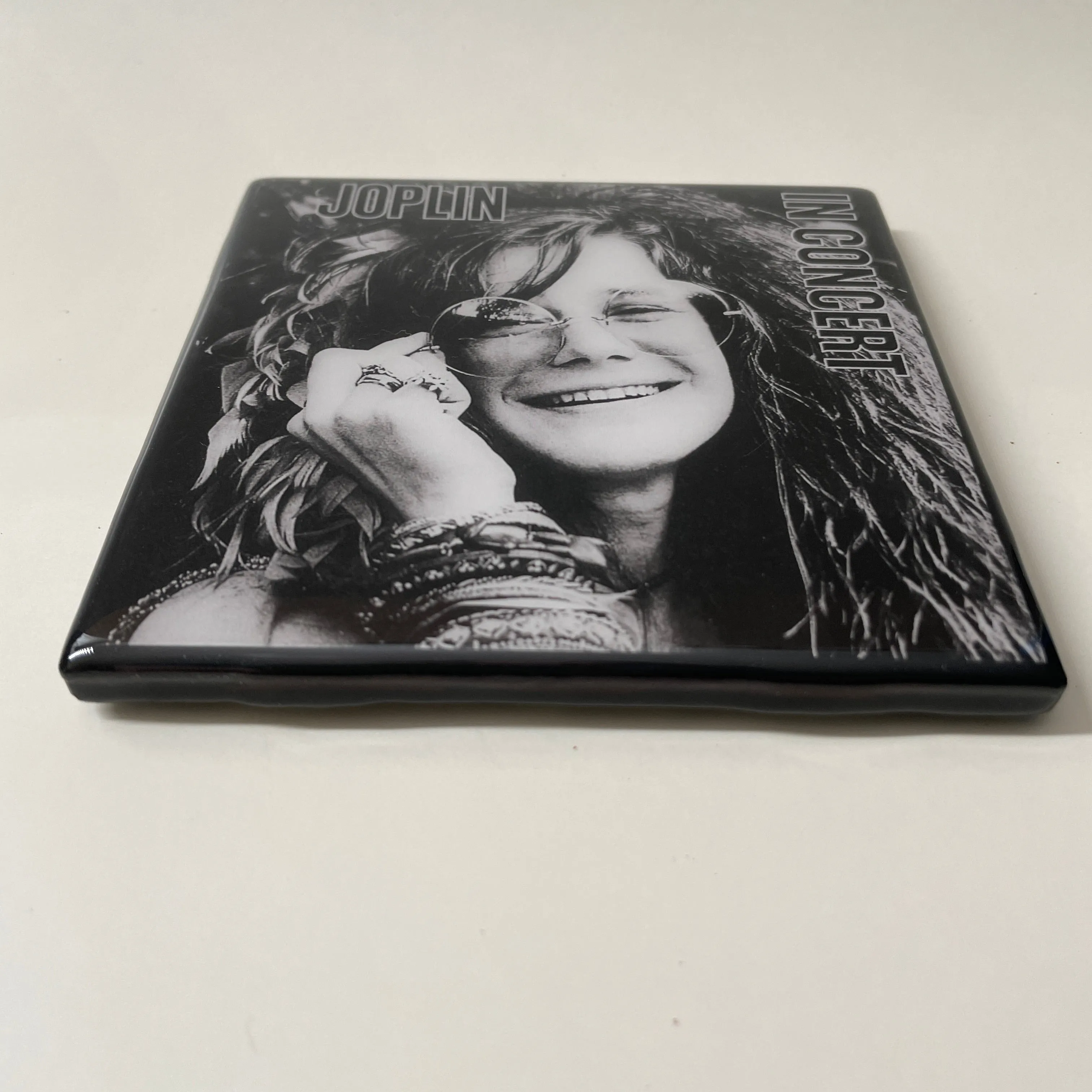 JANIS JOPLIN In Concert Record Cover Art Ceramic Tile Coaster