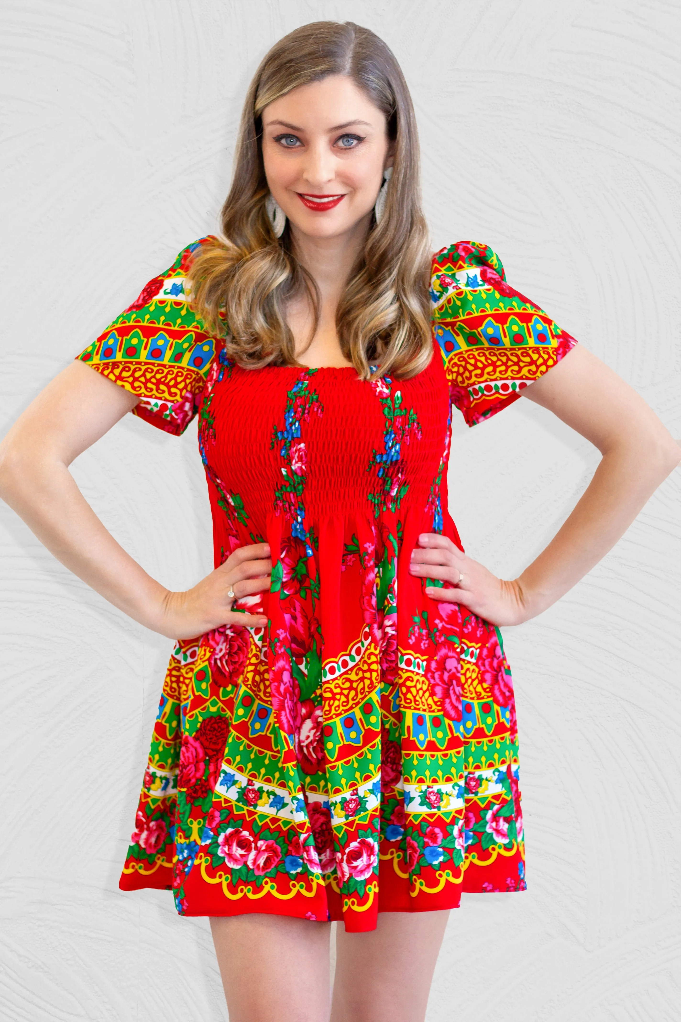 Jessica Red Mini Dress Top