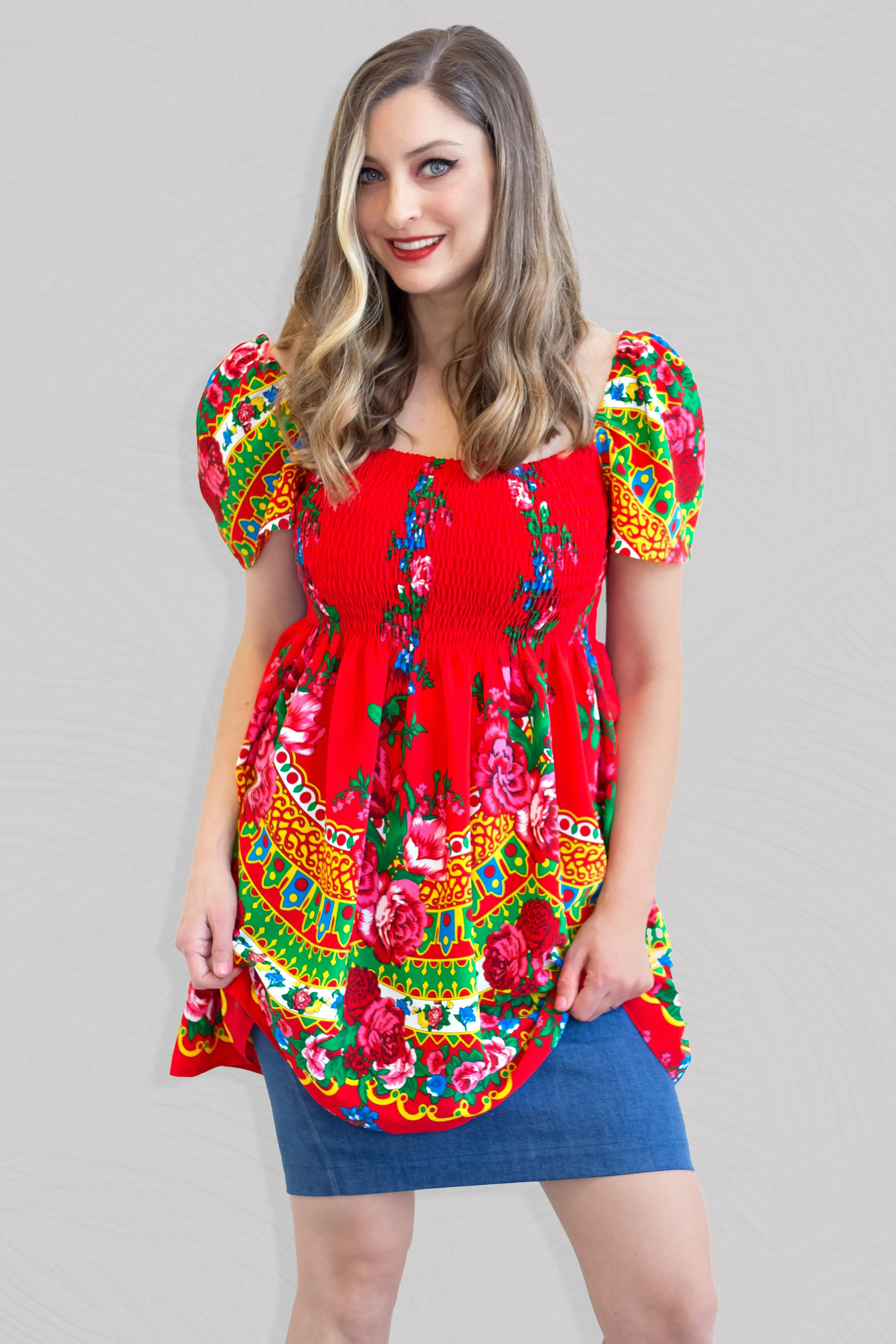 Jessica Red Mini Dress Top