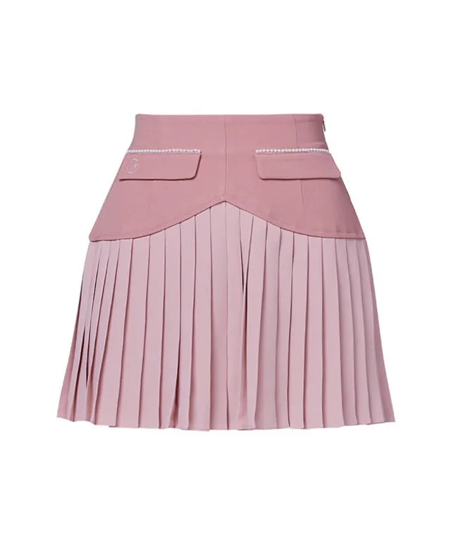 J.Jane Heart Shape Pleats Skirt - Pink