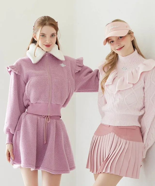 J.Jane Heart Shape Pleats Skirt - Pink