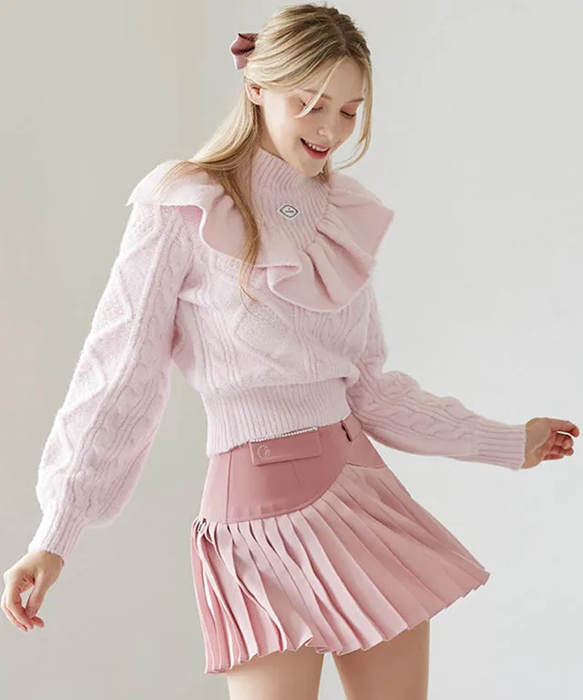 J.Jane Heart Shape Pleats Skirt - Pink