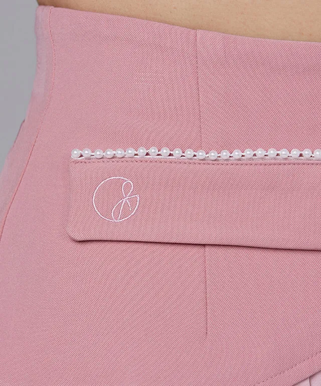 J.Jane Heart Shape Pleats Skirt - Pink