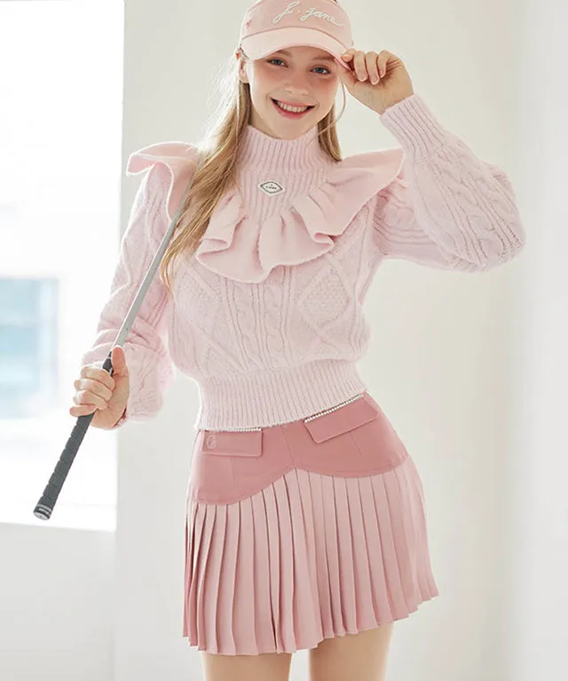 J.Jane Heart Shape Pleats Skirt - Pink