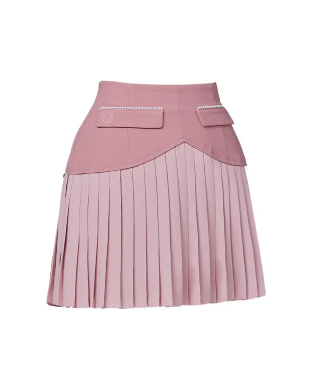 J.Jane Heart Shape Pleats Skirt - Pink