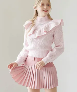 J.Jane Heart Shape Pleats Skirt - Pink