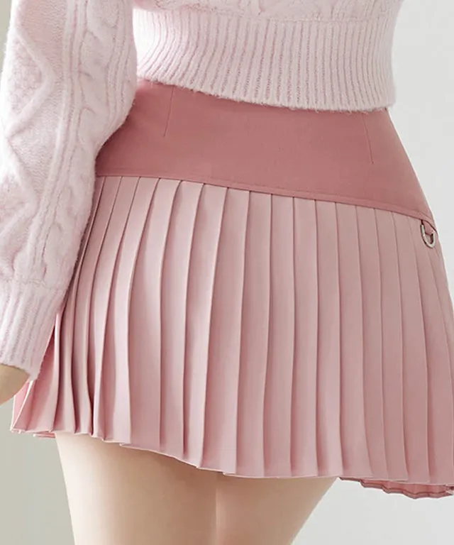 J.Jane Heart Shape Pleats Skirt - Pink
