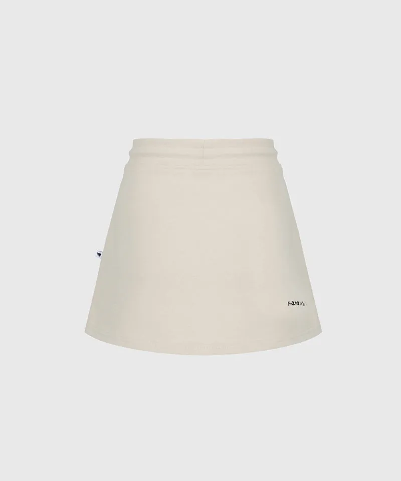 KANDINI Sweat Mini Skirt - Light Beige