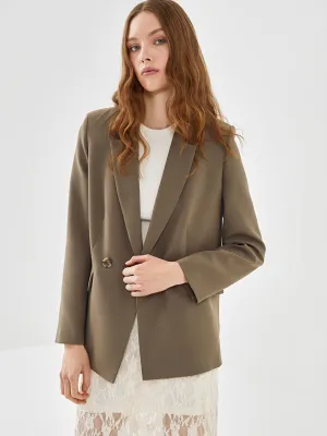 LCW Vision Khaki Women Blazer Jacket