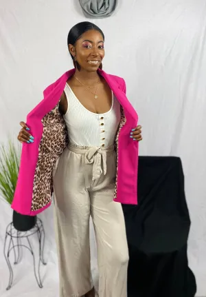 Leopard Cuffed Blazer